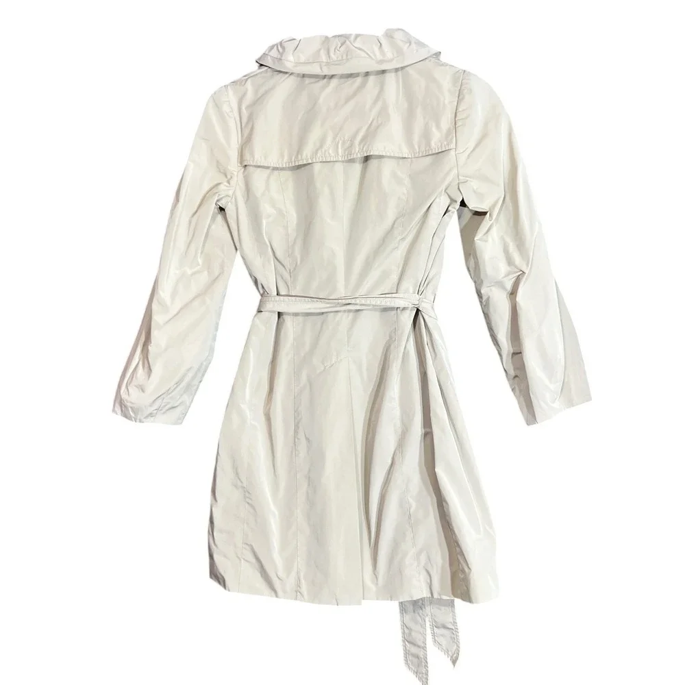 Banana Republic Womens Size XS Petites Trench Coat Champagne Belted Jacket - Picture 3 of 16